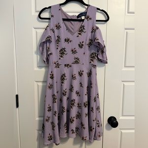 Floral cold shoulder dress